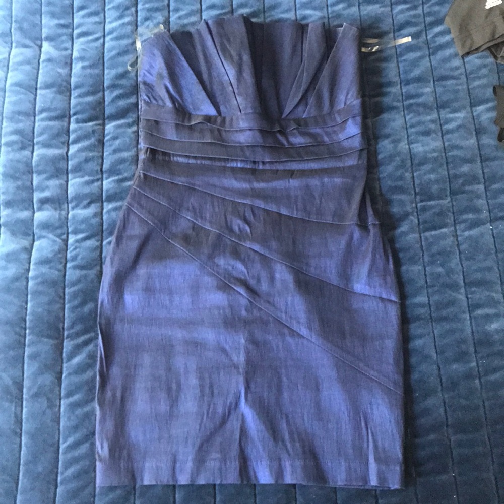 Romeo & Juliet Couture Blue shimmer tube top dress